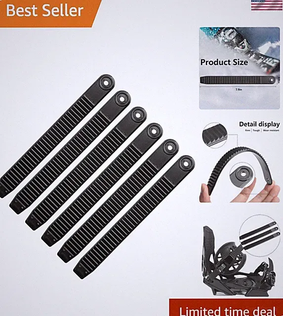 Snowboard Ladder Strap Binding Replacement - 6 Pack, Perfect 7.9x0.8 Inch Fit